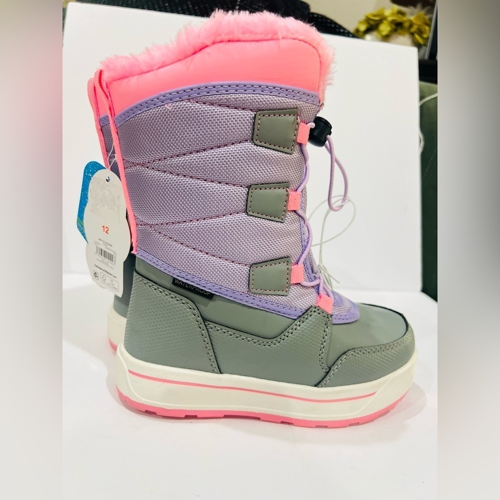 Wonder nation winter waterproof boots size 12 pink/purple/grey color